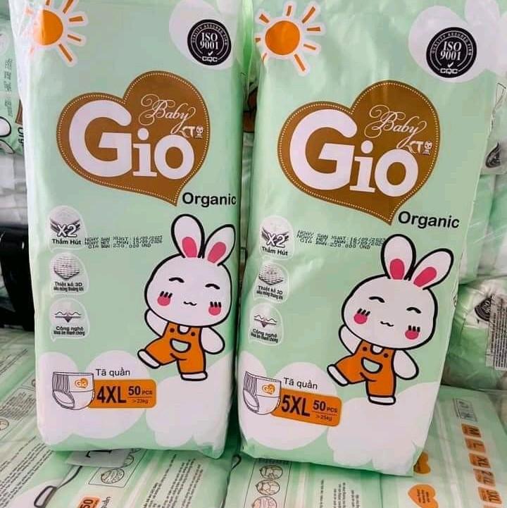 bỉm quần baby Gio 50 miếng 129k tặng 1 gói khăn giấy ướt gấu dâu