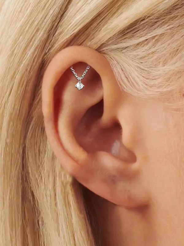 Helix Piercing Earrings, 2 Counts 2025 New Style Stainless Steel Flat Back Earring, Hypoallergenic Cartilage Earring Jewelry for Women 4