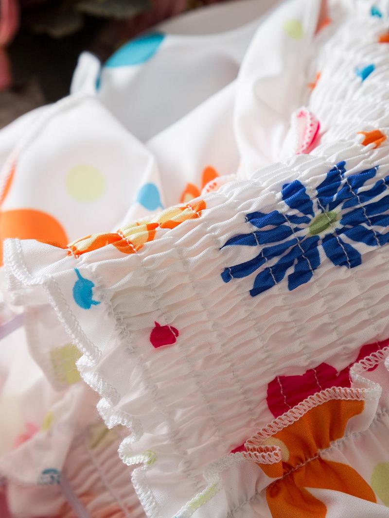 Product Introduction of Girl's Floral Print Dress, Casual  Dress for Summer, Kids Clothes for Daily Wear 3