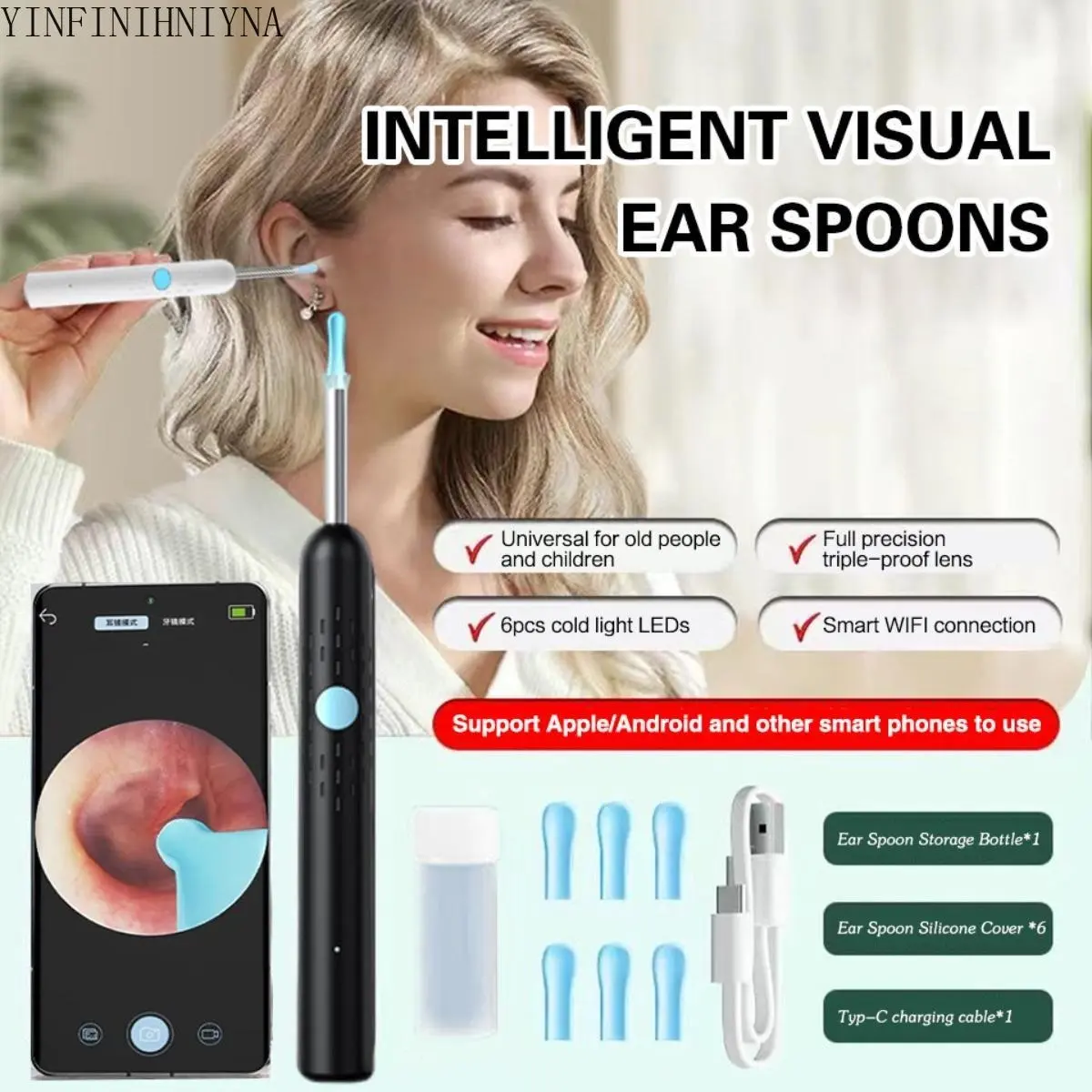 Smart Visual Ear Wax Removal Tool – HD Ear Cleaner with Intelligent Camera, Rechargeable Ear Pick Stick for Safe and Precise Cleaning