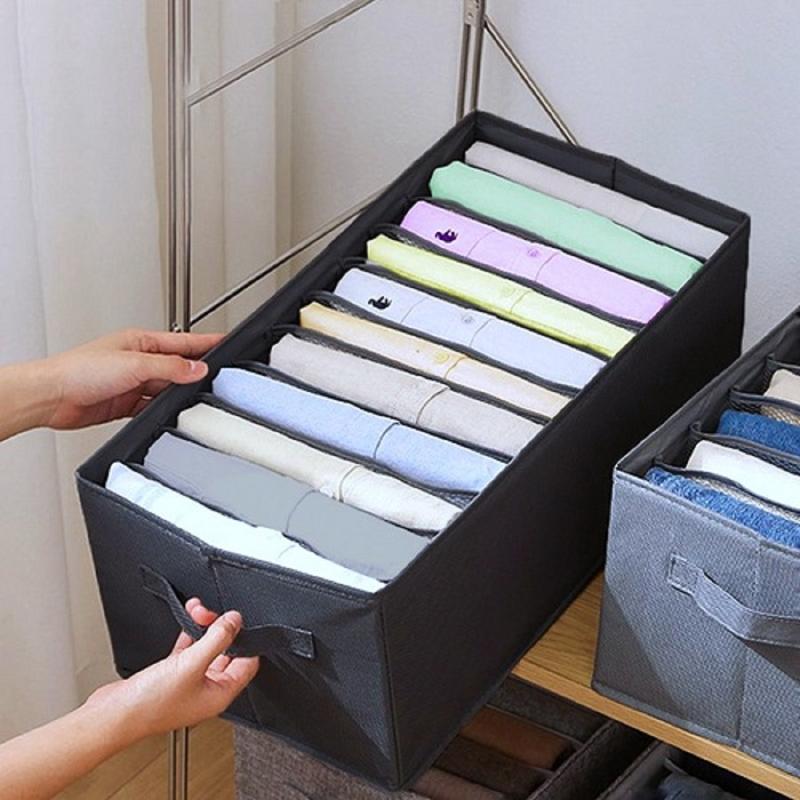 Hộp đựng quần áo 11 ngăn CÓ BÌA CỨNG Hộp vải đựng đồ đa năng Túi đựng quần áo chia ngăn Hộp chia nqăn quần áo gọn gàng Chống Bụi