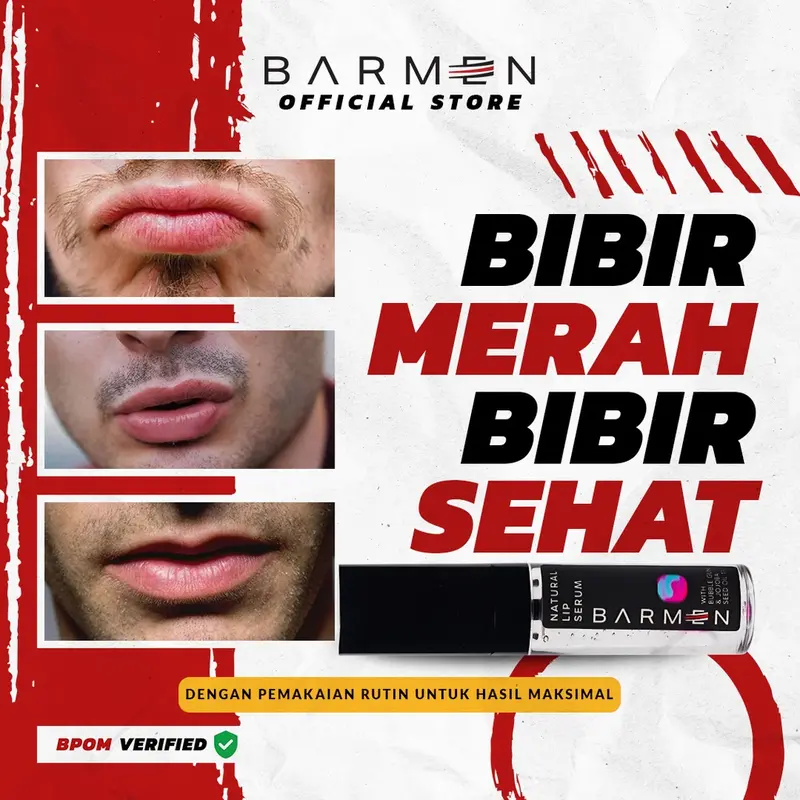 Barmen Lip Serum Untuk Mengatasi Bibir Hitam Pria  Kerutan  Merah Melembabkan bibir kering 100% original Extract Vitamin Pelembab  Mencerahkan Perawatan 2