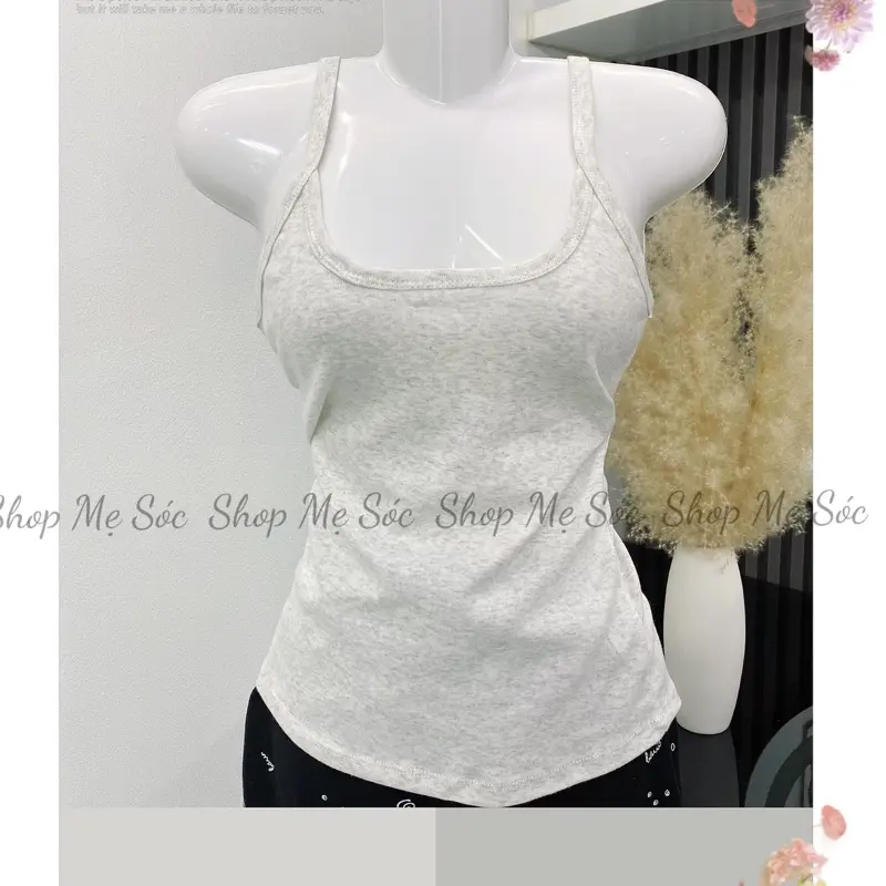 Áo hai dây nữ bản nhỏ , chất Cotton trơn bassic, chất mát lạnh cho nữ co giãn 0