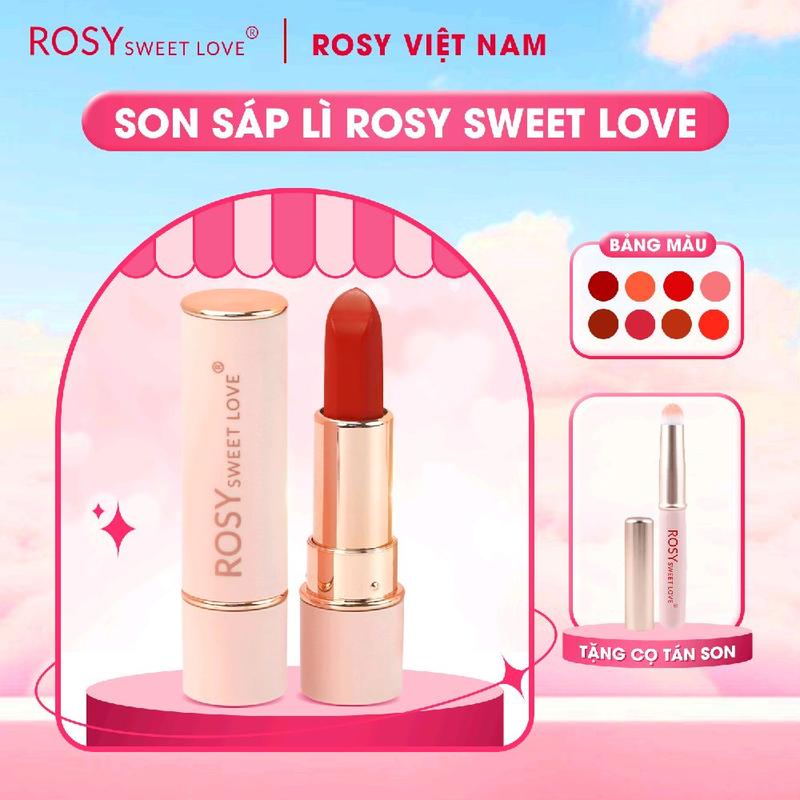 [Live TẶNG CỌ TÁN SON] Son sáp lì Rosy mới, Không Chì, Lên Màu Chuẩn, Dưỡng mềm môi, son lì, son dưỡng môi, son môi Trang Điểm Cosmetic Mỹ Phẩm Nữ Women 0