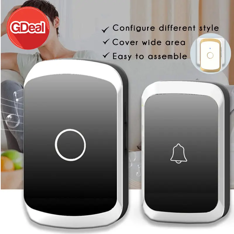 GDeal Electrical Smart Home Wireless Doorbell Waterproof Security Door Bell 36 Ringtones Music Loceng Rumah Digital