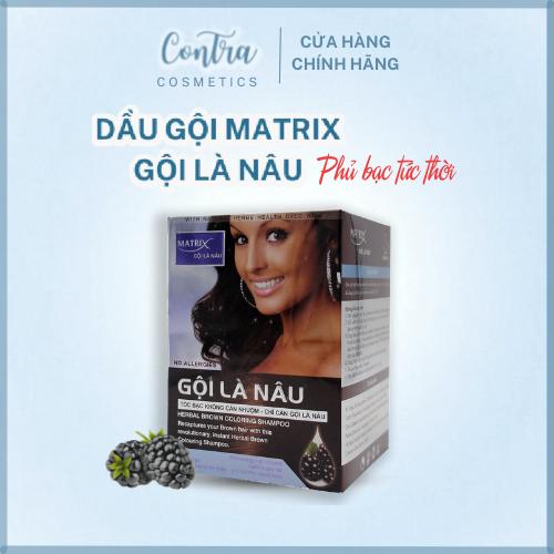 Dầu gội phủ bạc gội là nâu Matrix - Hộp 10 gói Đổi Màu Tóc Nhuộm Tóc Nữ nhuốc  nhuộm organic