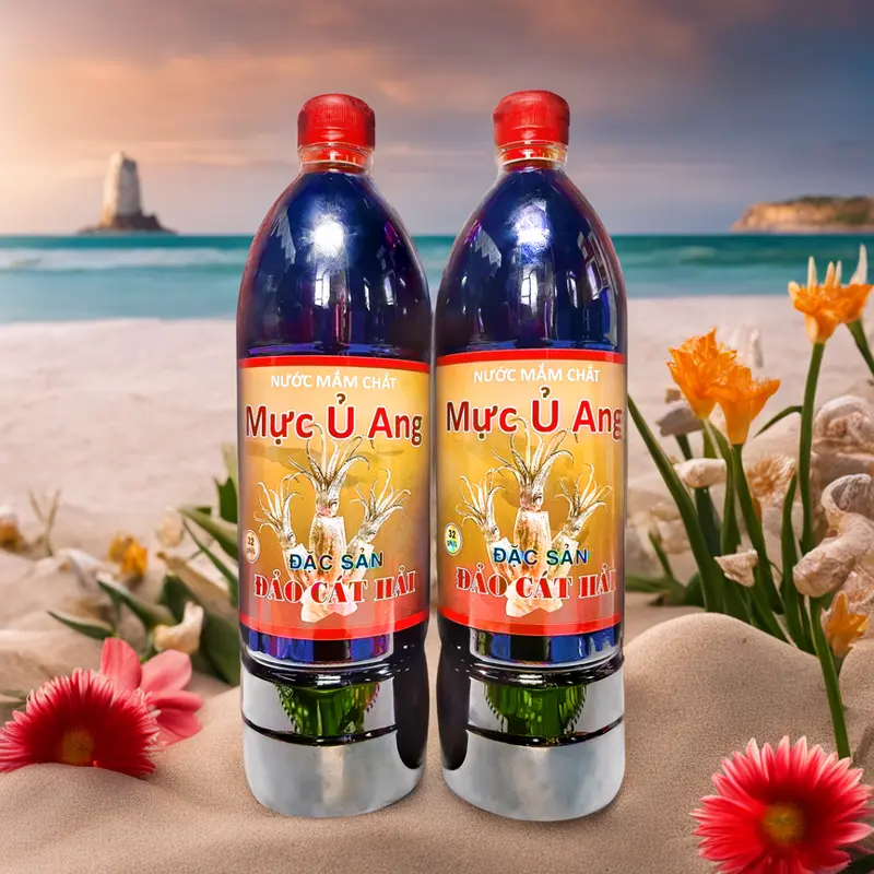 Hai Chai Nước Mắm Chắt Cá Mực (2L)- Ủ 3 năm - Đặc sản đảo Cát Hải Nước Sốt Gia Vị Chua 7