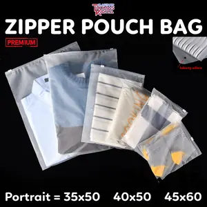 ECER Plastik Zipper 35x50 40x50 45x60 Storage Bag Doff Packing Baju Traveling Pouch Ziplock Dove