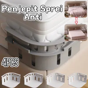 Penjepit Sprei 4Pcs/ Bed Sheet Corner Tightener Clips/Penjepit Sprei Anti Geser Bed/ Bed Sheet Holder Corner Gripper/ Invisible Sheet Bed Cover Fixer /Penjepit Sprei Anti Geser/Lock Sheet Holders