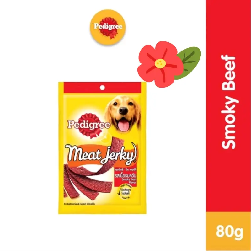 SNACK PEDIGREE MEAT JERKY SMOKY BEEF 80g 0