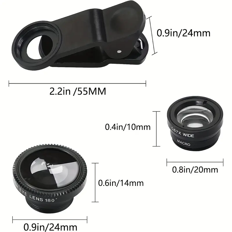 Bộ Ống Kính Máy Ảnh Điện Thoại Thông Minh 15 Trong 1, Góc Rộng, Mắt Cá Mập, CPL, Starburst, Bộ Lọc Nhiều Màu, Tương Thích Với iPhone, Samsung Và Android 4