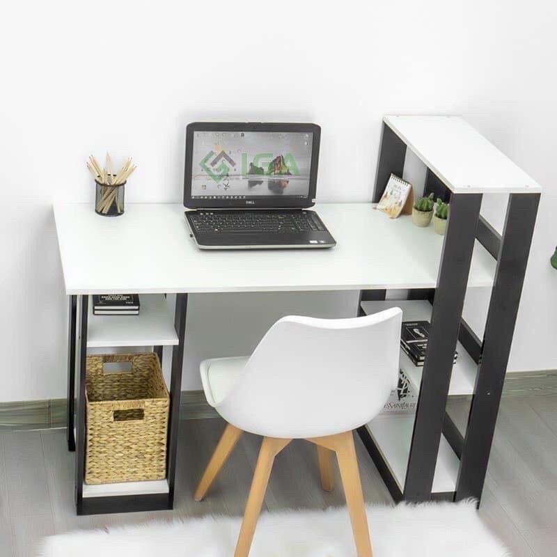 Bàn Làm Việc Máy Tính Lắp Ghép Đa Năng - Bàn Học Dáng Chữ L Kèm Kệ Sách bàn _ bàn  học bàn  học