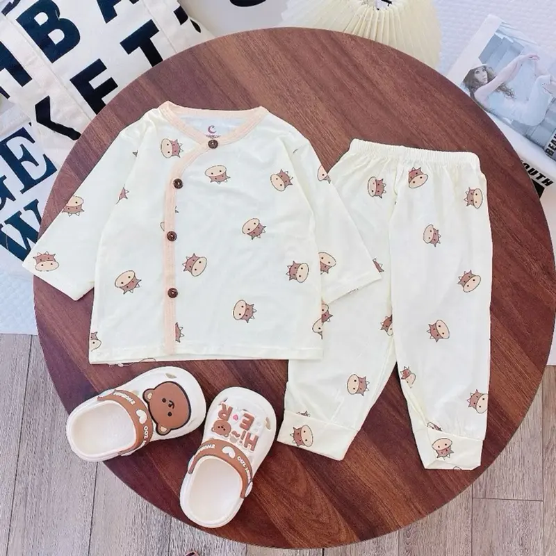 Combo 3 - 5 Bộ Quần Áo Sơ Sinh Thun Lạnh Dài Tay Cho Bé 3