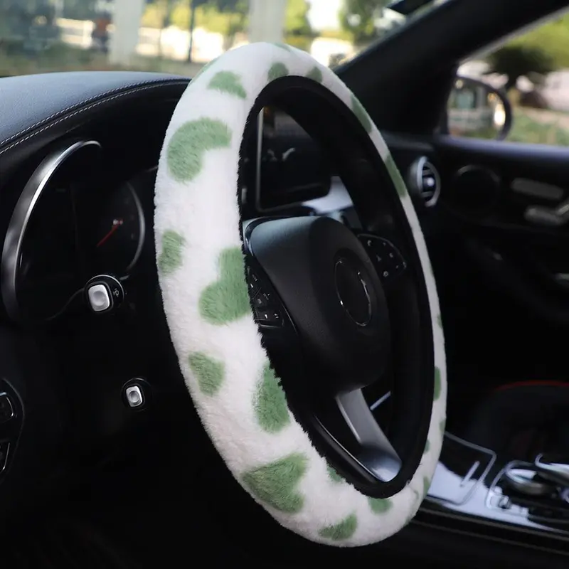 Car Steering Wheel Cover, Cute Heart Pattern Steering Wheel Cover, Car Interior Accessories For Daily Life 2