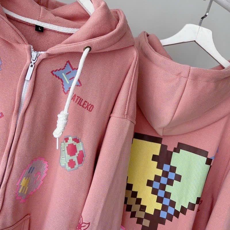 Product Introduction of Áo Khoác Nỉ Hoddie Form Rộng Họa Tiết Hoạt Hình Cute -Siêu xᶖnh Thời Trang Thu Đông TP Hoodie Nữ Women Top 21