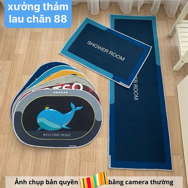Product Introduction of Combo bộ thảm bếp 2 tấm kèm 6 thảm lau chân ngẫu nhiên hình bầu dục , trang trí trải sàn bếp, nhà tắm cửa ra vào 1