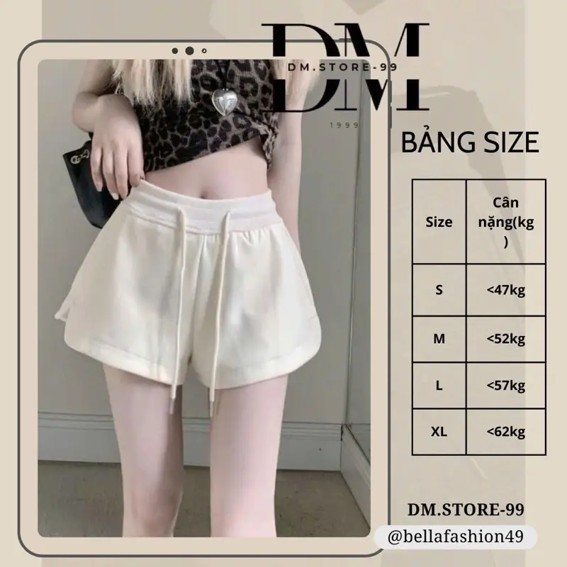 ￼A22 (DEAL MỞ BÁN) [ Combo 2quan ] Quần short QC nữ kiểu dáng thể thao, cạp chun co dãn, chất vải dày dặn mịn đẹp