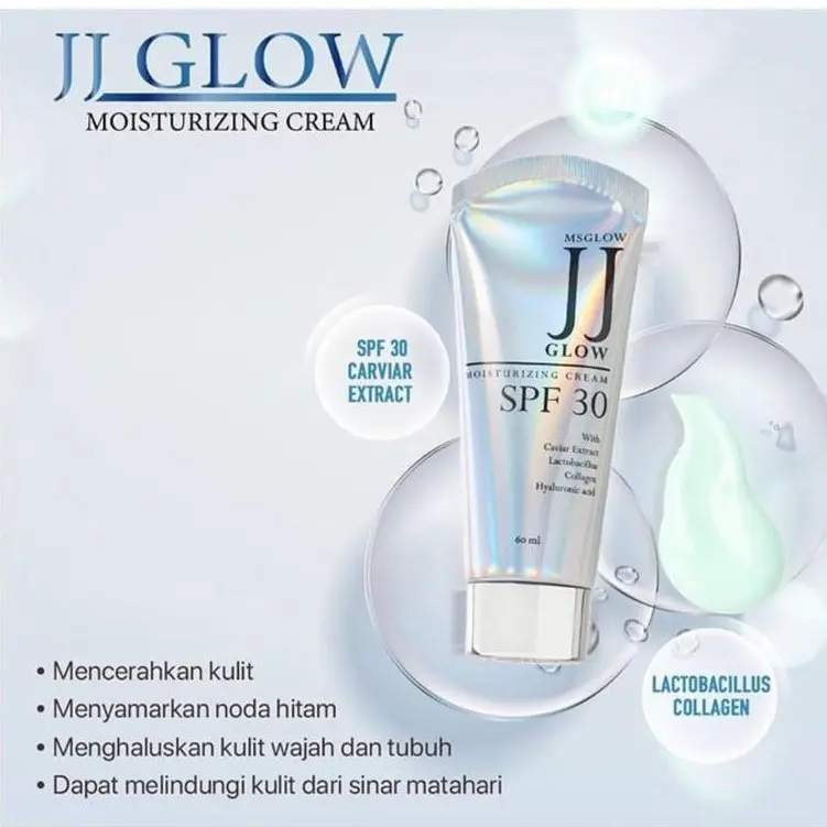 MS GLOW JJ Glow Moisturizing Cream SPF 30 Semua Jenis Kulit Wajah Moisturizer Pelembab Mencerahkan 5
