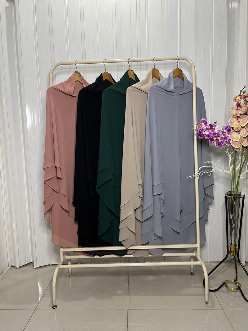 Product Introduction of XAVIEER -Yasmin Khimar Cadar Tali 2 Layer Khimar 2 Layer Pad Instant Khimar Panjang Muslim Syari Instan Kerudung 35