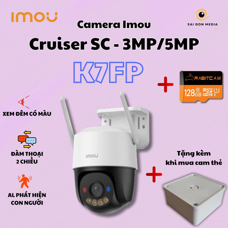 Camera Wifi Imou Ngoài Trời Cruiser SC IPC-K7FP-3MP/5MP-Đàm Thoại 2 Chiều-Báo Động Chống Trộm
