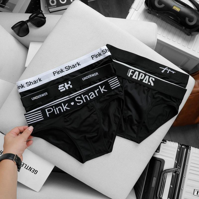 Hộp 5 quần sịp nam tam giác vải thun lạnh cao cấp che tên sản phẩm Trơn Quần lót Quần boxer quần đùi Menswear quần