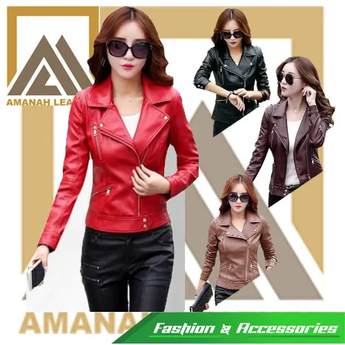 Jaket Kulit Wanita Elegant Black ARL 033 Silverstone RFLA Ariel Noah Sintetis