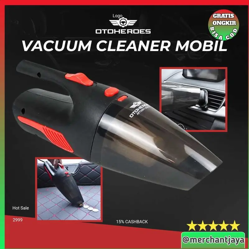 OTOHEROES Vacuum Cleaner Penyedot Debu Mobil 12V 120W - APY2001-2XCQ 0