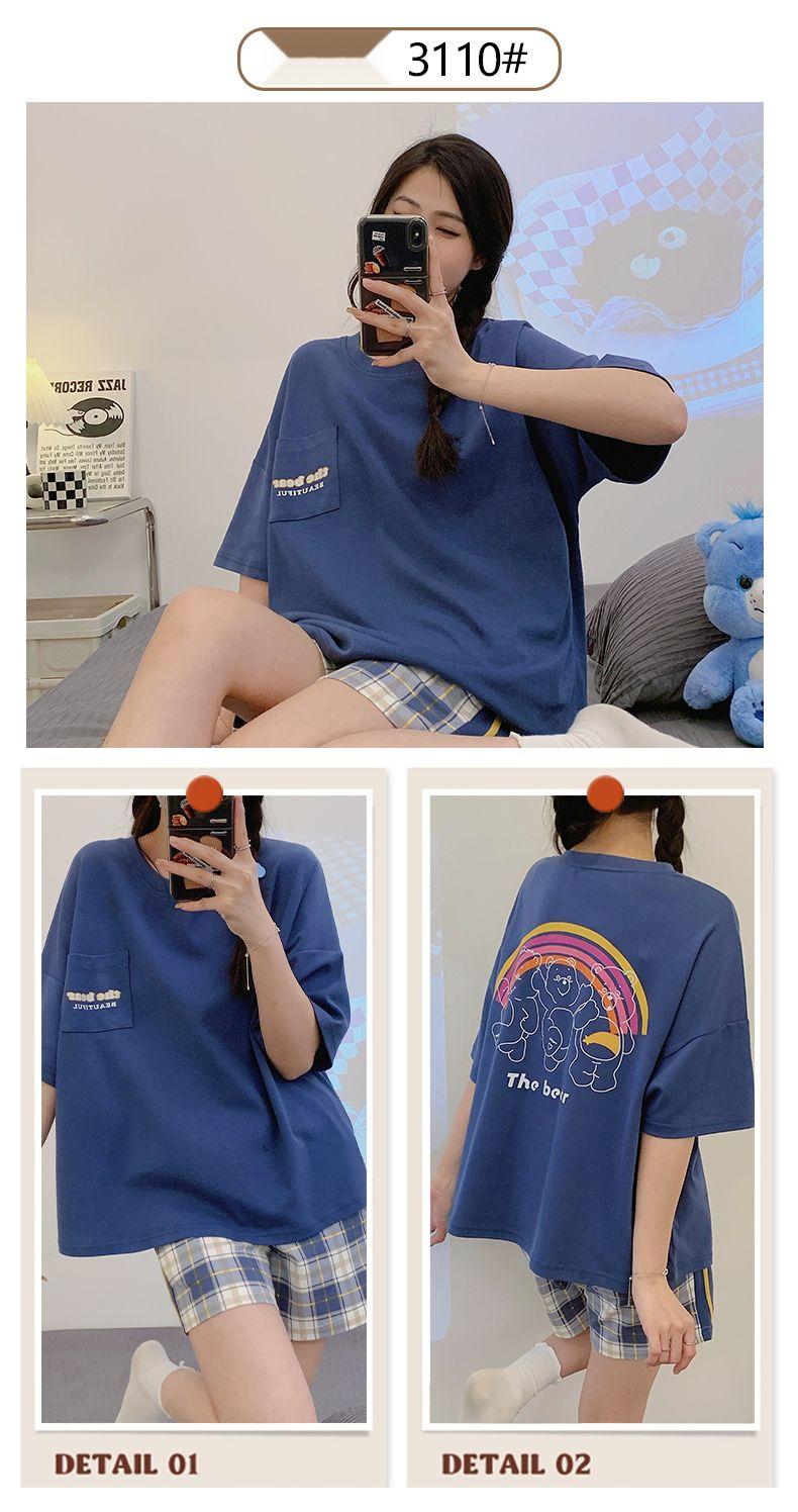 Product Introduction of Pure Cotton Pajamas for Female Students New Sweet and Beautiful Home Wear Suit 40