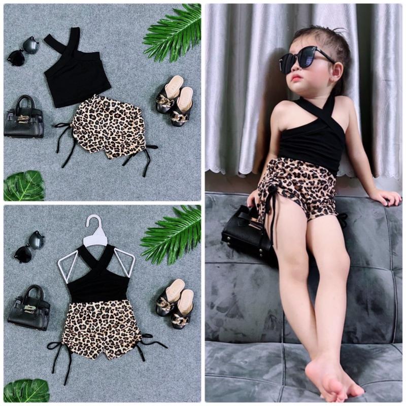 Set Áo Thun Quần Sort Rút Dây Cho Bé Gái Dễ Thương