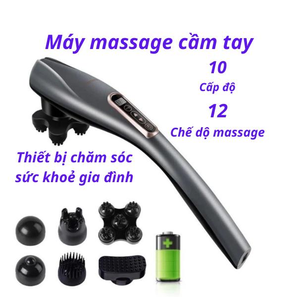 Máy Đấm Lưng Massage Toàn Thân Cao Cấp Kèm 6 Đầu Massage 12 Chế Độ Massage 10 Cấp Độ Mạnh Nhẹ Máy Massage