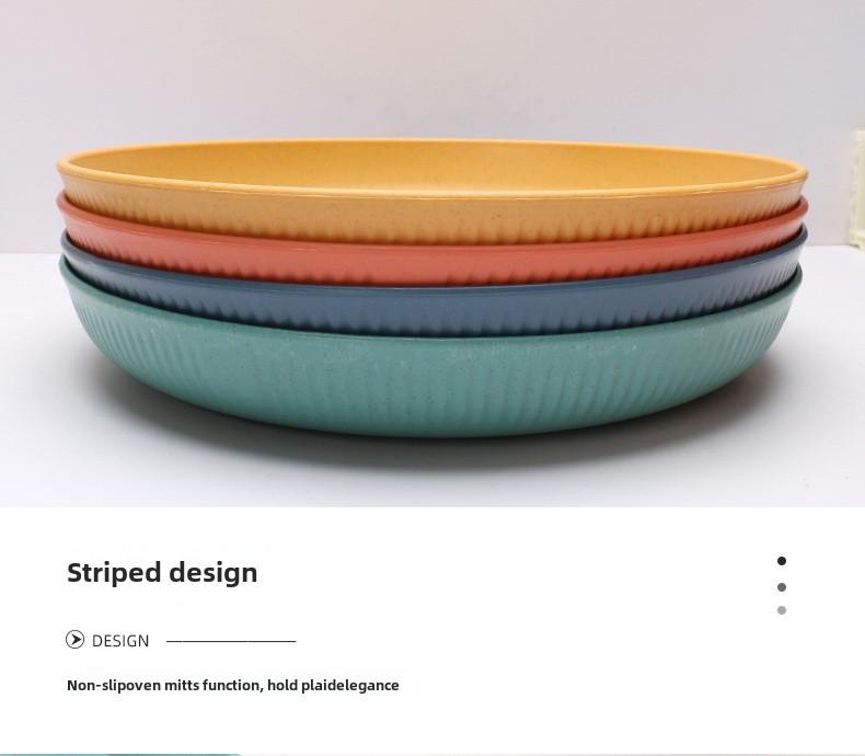 Product Introduction of Wheat Straw Soup Bowl Dish Plate Cup Set Student Household Portable Knife Fork Spoon and Chopsticks Tableware Gift Cutlery 9