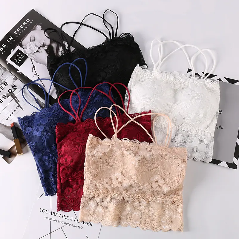 Hot-Selling Lace Strapless Bra with Beautiful Back, Anti-Exposure Camisole for Women, Massage Chest Pad Vest, Base Layer Underwear