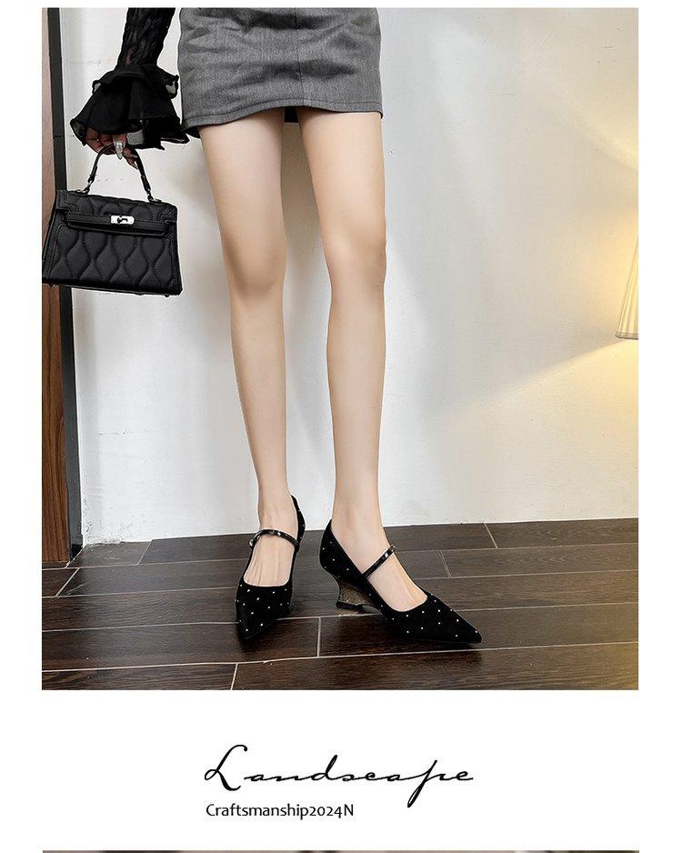 Product Introduction of Sexy women's high heels Pointed rubber buckle 15