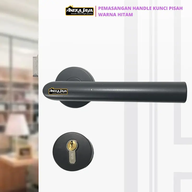 Handle Kunci Pintu Misah 24 cm Hitam Doff Gagang Utama dan Kamar 3