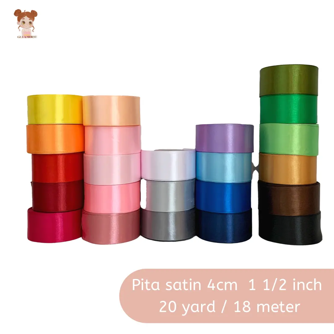 pita satin 4 cm 1 1/2 inch per roll 20 yard 18,5 meter per roll