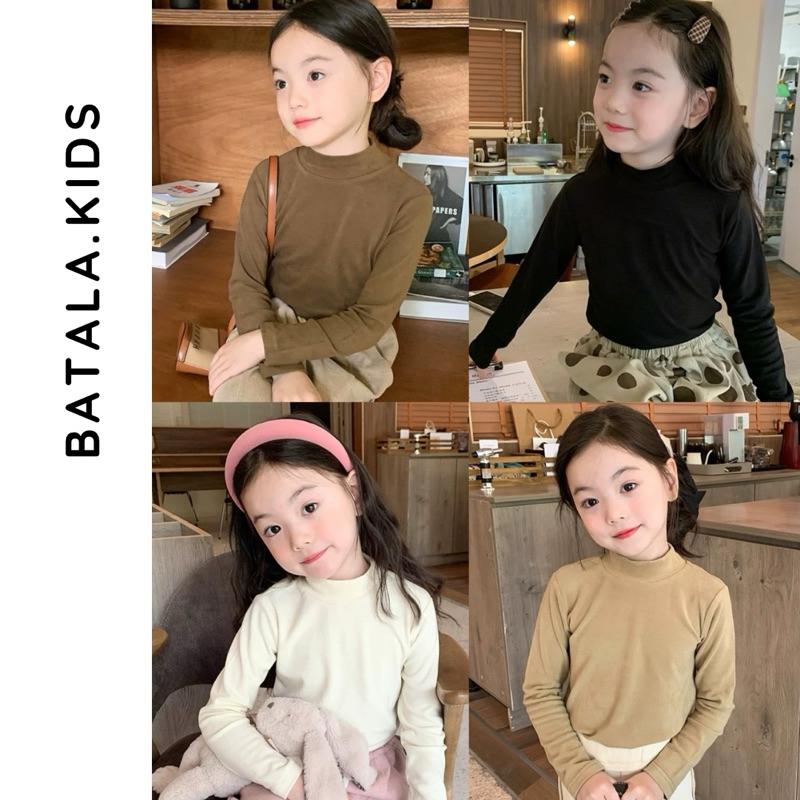 Áo giữ nhiệt trơn trẻ em Batala kids áo giữ nhiệt cổ 3 phân nhiều màu chất liệu thun siêu co giãn thu đông 2024 cho bé