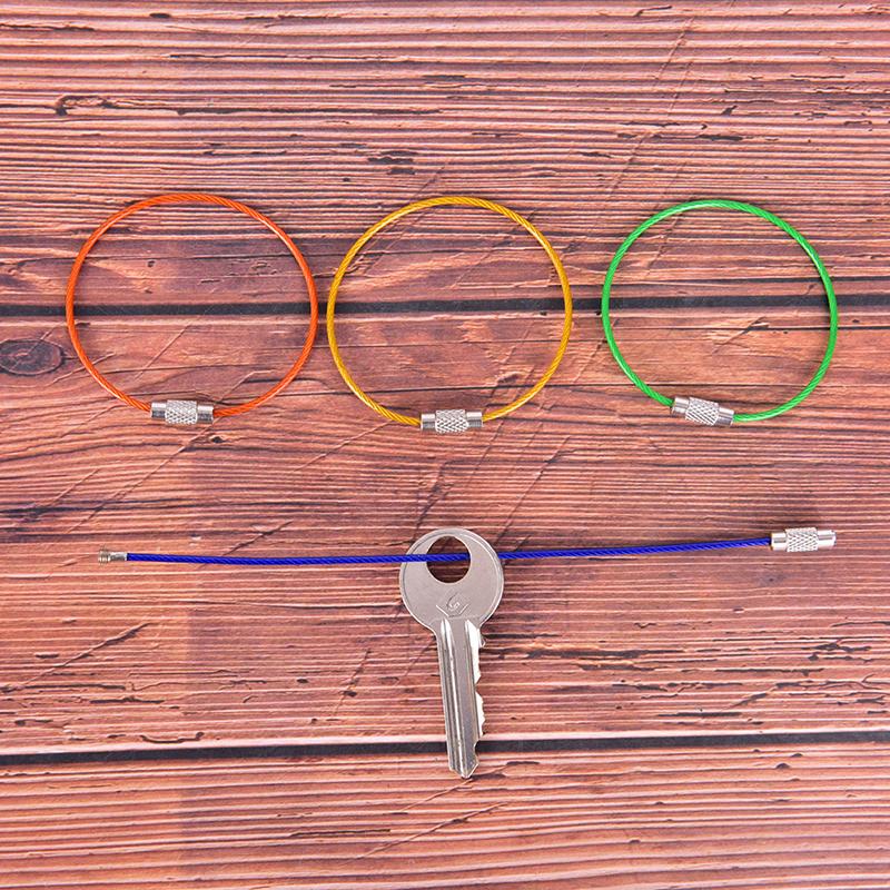 Product Introduction of Wire Keychain Keyring Circle Rope Cable Loop Screw Lock Gadget 10