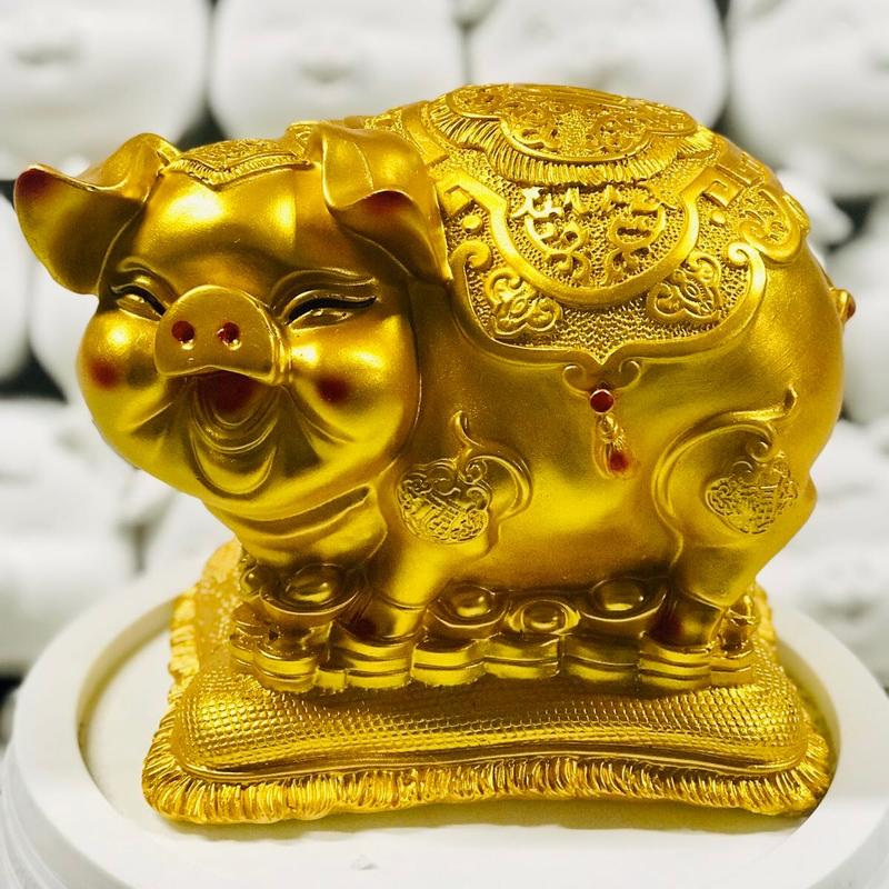  Heo đất Lợn đất  HEO TẾT BỆ VÀNG | Size TRUNG | Ống Tiết Kiệm Tiền | Kèm Ảnh thật Ống Heo Đựng Tiền heod  attietkiem con  lợn 