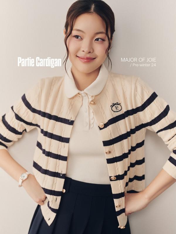 JOIE DES ROSES - Áo khoác cardigan cổ tròn dài tay Partie