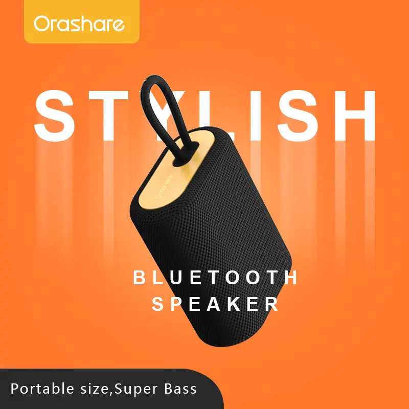 Orashare BS01 Wireless Bluetooth Speaker Outdoor Portable TWS Speaker Stylish Subwoofer Bluetooth Speaker Wire-Free Music & Calls 360-Degree Stereo Pro Sound Super Bass Support Bluetooth 5.1/Aux Playing Mode Phone Audio
