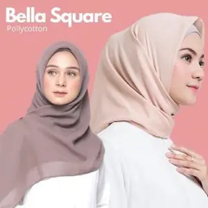 HIJAB Segiempat BELLA SQUARE / BAHAN POLYCOTTON  GRADE A / UKURAN 115X115CM Muslim Kerudung HIJAB BASIC SEGIEMPAT BELLA SQUARE Polycotton