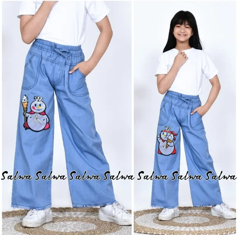 CELANA BAGGY PANTS JEANS ANAK PEREMPUAN JEANS KEKINIAN USIA 5 TAHUN SAMPAI 12 TAHUN 8