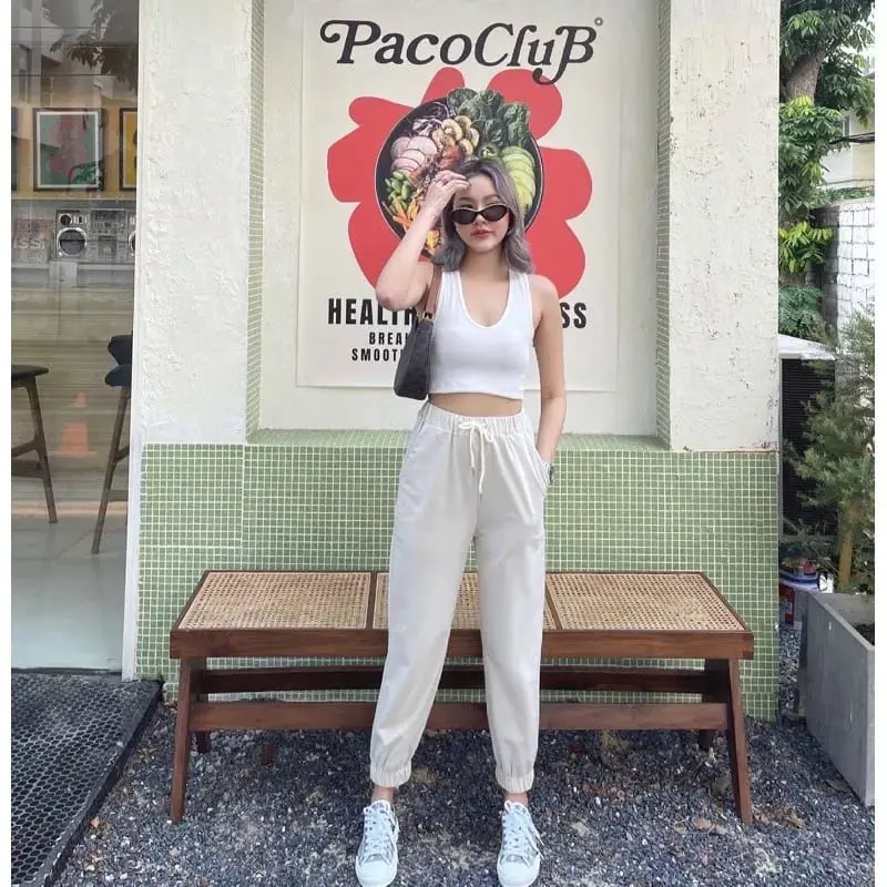 Sweatpants Jogger Cewek Santai Hangout Kekinian Viral H m Bahan Fleece Lari Training Joger Olahraga Gym Nyaman Sport Cepat Kering Nyaman Pria Wanita Uniseks 5