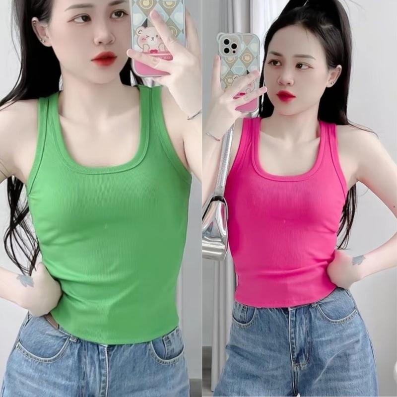 Áo Thun Balo Nữ Bigsize Thun Gân Tăm Lạnh Mịn Mặc Hè Thoáng Mát ESHOP Áo Thun Nữ Ba Lỗ Bigsize 45-85kg Cổ Vuông Ôm Body Đẹp Dễ Thương MS153 Top Áo Women Cổ Tròn
