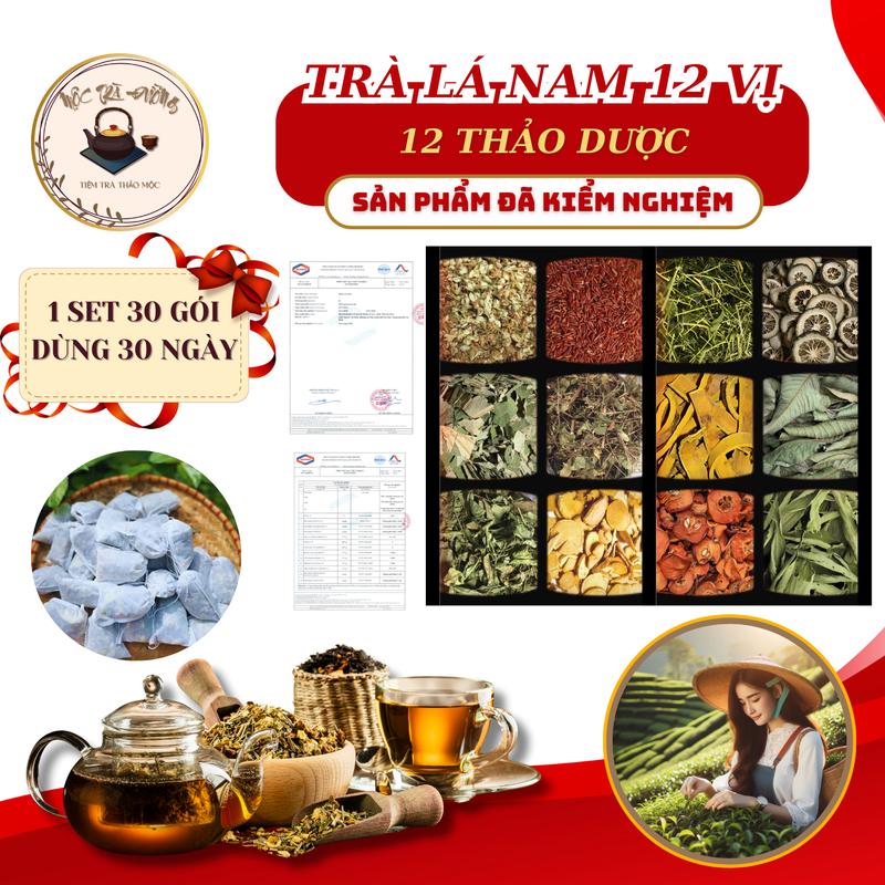 Trà Lá Nam 12 Vị - Đã Qua Kiểm Nghiệm - Set 30 Gói Dùng Trong 30 Ngày  - Thành Phần : Gạo Lứt Huyết Rồng, Lá Sen, Xạ Đen, Táo Mèo, Giảo Cổ Lam, Mộc Thông, Lá ổi, Chỉ Xác, Cỏ ngọt...- Tea, Nước Trà Chè