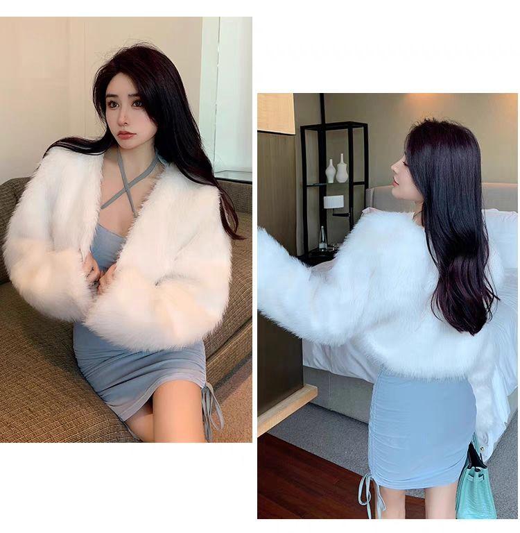 Product Introduction of Autumn and Winter New Imitation Fox Fur Young Furry Coat Fur Short Women's All-Match Top Thickened Winter Womenswear Jackets Comfort Outerwear Longsleeve Basic Minimalist 10