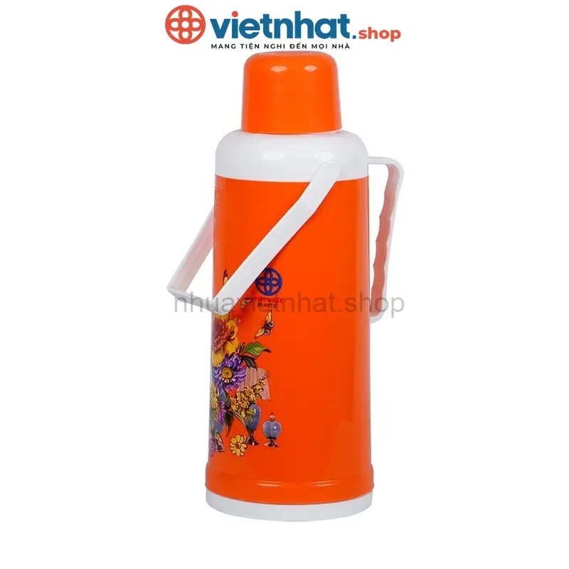 Phích nước nóng 2L truyền thống giữ nhiệt 12h,chịu nhiệt lên đến 120*C  P3986 in họa tiết xinh xắn Nhựa Việt Nhật Premium 3