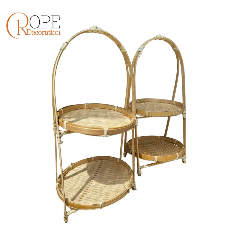 Mẹt tre 3 tầng - kệ tre - đựng đồ - trang trí chụp ảnh 1