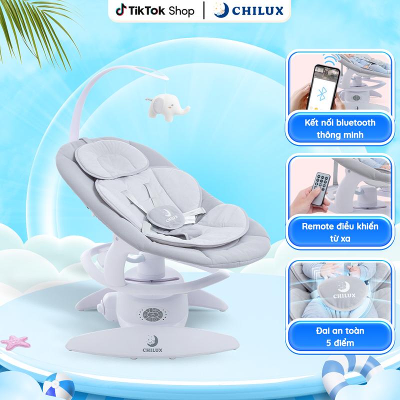 Nôi điện cho bé Chilux E9 - Điều khiển từ xa, có hẹn giờ và nhiều chế độ rung