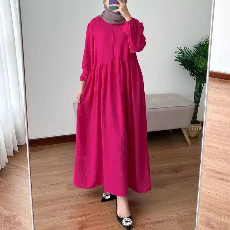BAVIN MIDI DRESS CRINKLE AIRFLOW POLOS BALENA DRES WANITA MUSLIM CRINCLE PREMIUM 6